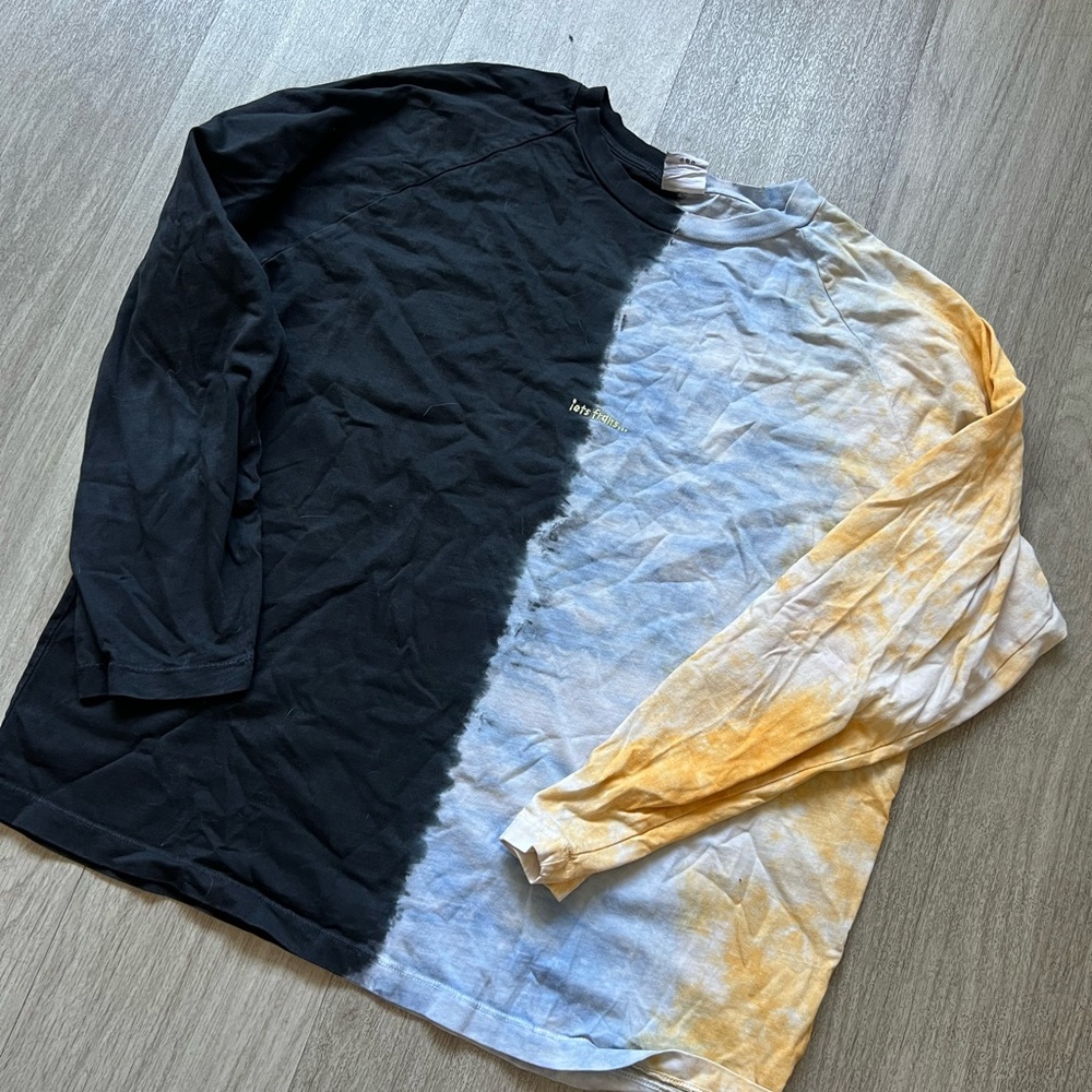 Urban Outfitters Black and Tie-Dye Long Sleeve Tee